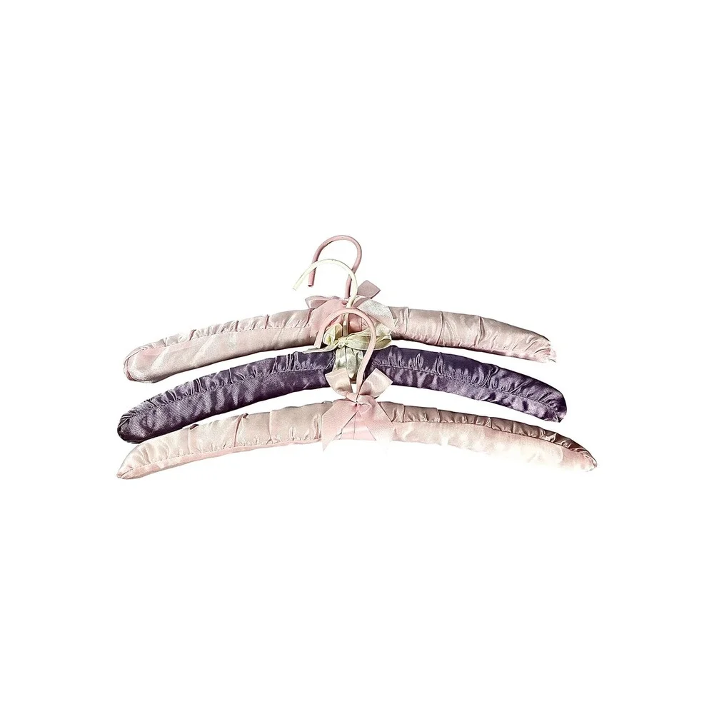 Satin padded hangers Pastel pink lavender Boudoir closet lingerie girly